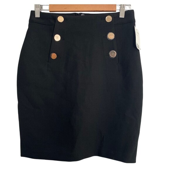 H&M | NWT Black Pencil Skirt with Buttons - Picture 1 of 6